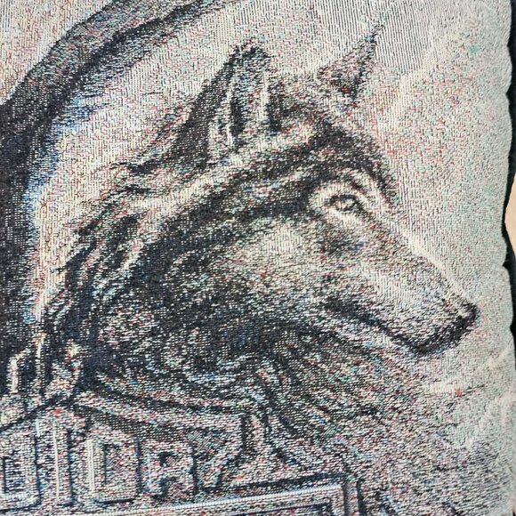 VTG Y2K Harley Davidson Throw Pillows Needlepoint Wolf Bald Eagle 16" Set Of 2 - Picture 13 of 16